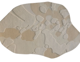 Beige and Cream Modern Abstract Organic Irregular Hand Tufted Rug